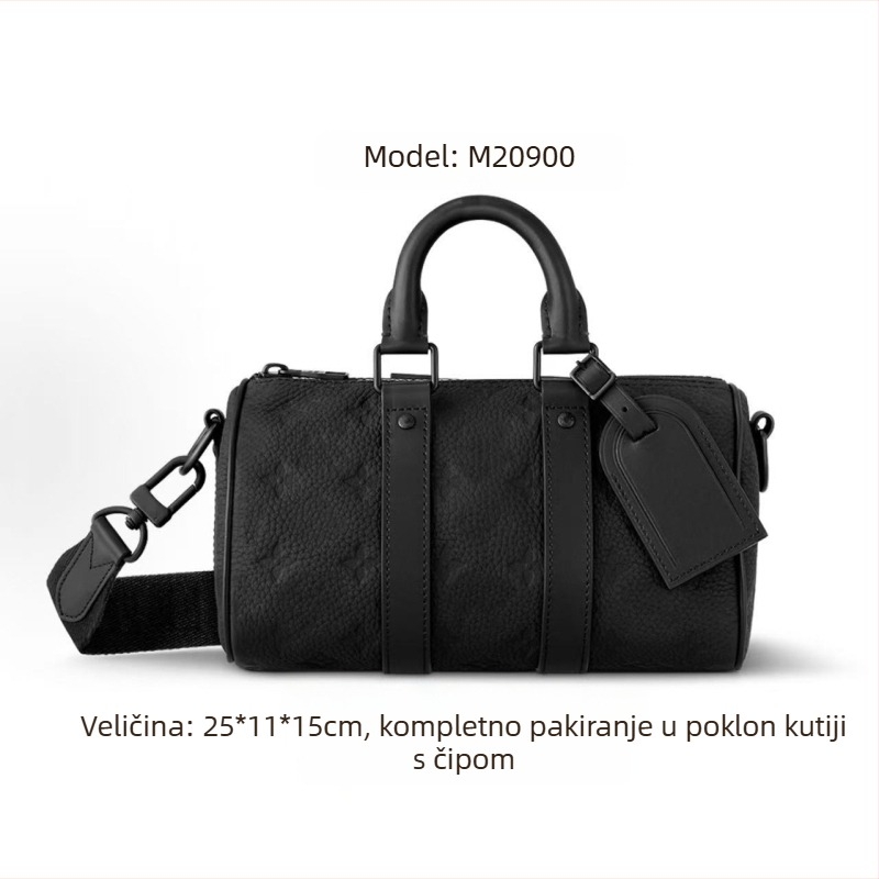 Muška crossbody torba od prave kože, s kanvasom podstavom, prozračna i proširiva (Prava koža; Koža prveg sloja; Kanvas podstava; Prozračna; Proširiva)
