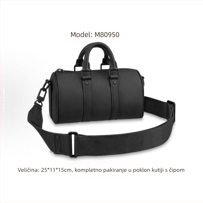 Muška crossbody torba od prave kože, s kanvasom podstavom, prozračna i proširiva (Prava koža; Koža prveg sloja; Kanvas podstava; Prozračna; Proširiva)