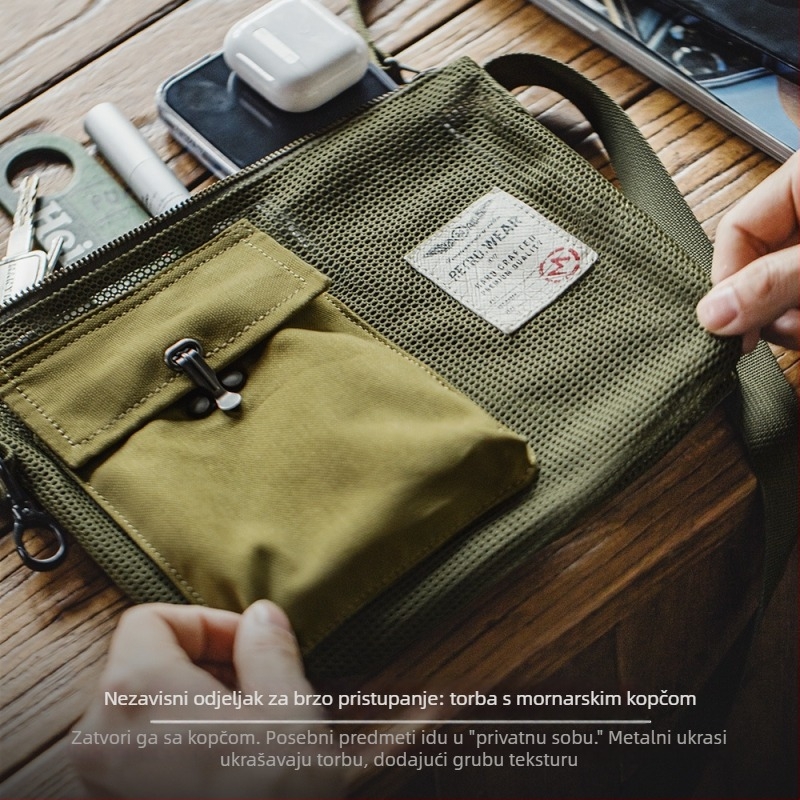 Muška crossbody torba – za slobodno vrijeme, lagan poliester, ljeto 2025