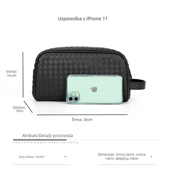 Muška clutch torba od mikrovlakana, dizajn za smanjenje opterećenja, podstava od tkane baršune