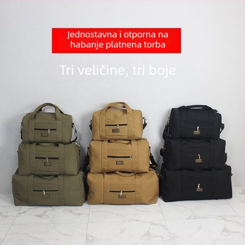 Canvas putna torba za putovanja, kapacitet 20–35L, PU materijal, unisex preko ramena