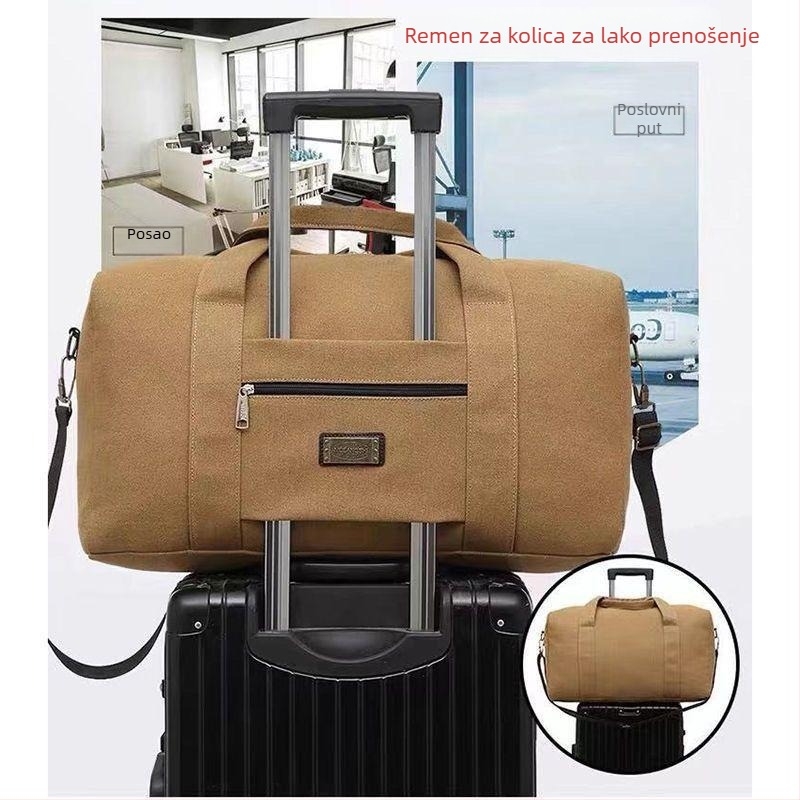 Canvas putna torba za putovanja, kapacitet 20–35L, PU materijal, unisex preko ramena