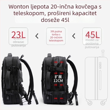 Unisex vodootporan ruksak za putovanja, velik kapacitet 36-55 L, materijal Oxford, prozračan, otporan na habanje