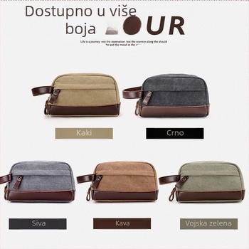 Muški clutch od platna – otporan na trošenje, podstava od poliestera‑pamuka, za putovanja u rekreaciji