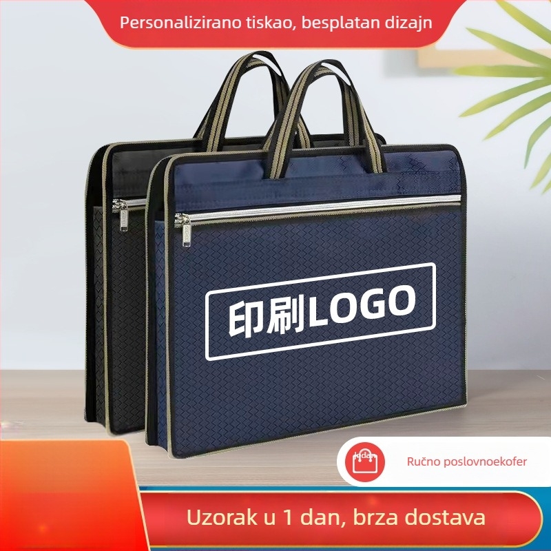 Portable Briefcase poslovna torba s zatvaračem od Oxford platna, velika kapaciteta, debljina materijala 0,7 mm, težina 0,1 kg