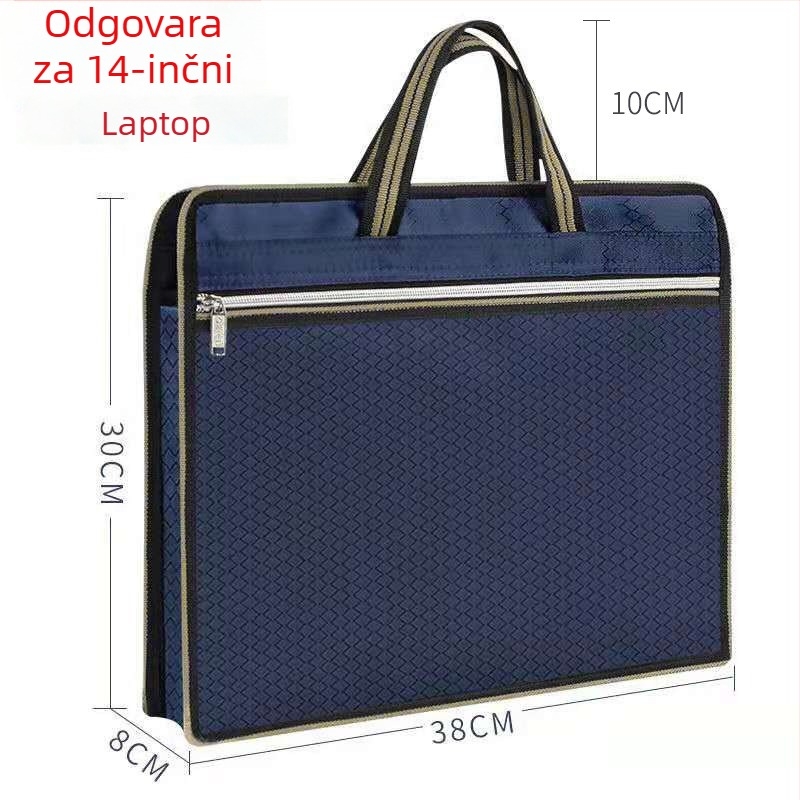Portable Briefcase poslovna torba s zatvaračem od Oxford platna, velika kapaciteta, debljina materijala 0,7 mm, težina 0,1 kg