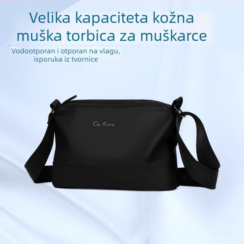 Muška torba preko ramena s višekomornim dizajnom, stil slobodnog vremena putovanja, vodootporna PU materijal, podstava od poliestera, ultralaka i otporna na habanje