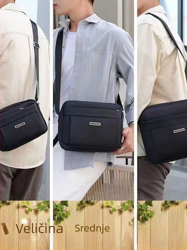 Muška crossbody torba s višestrukim pretincima, Oxford platno, vodootporna, otporna na habanje, podstava od najlona