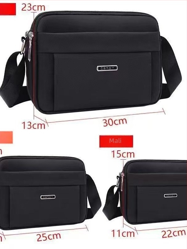 Muška crossbody torba s višestrukim pretincima, Oxford platno, vodootporna, otporna na habanje, podstava od najlona