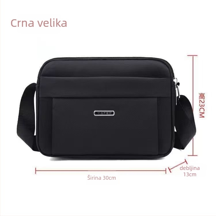 Muška crossbody torba s višestrukim pretincima, Oxford platno, vodootporna, otporna na habanje, podstava od najlona