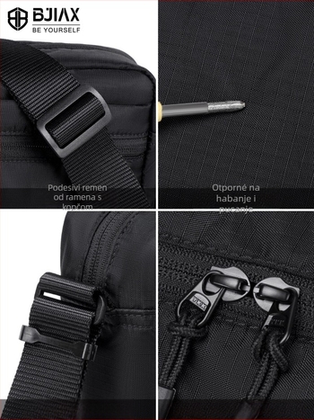 Bogasi muška crossbody torba, Najlon, vodootporna, ultralagana, proširiva kapaciteta, poslovni stil