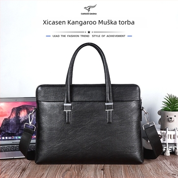 Poslovna crossbody torba od PU kože, pretinac za 14-inčni prijenosnik, vodootporna, model 9880