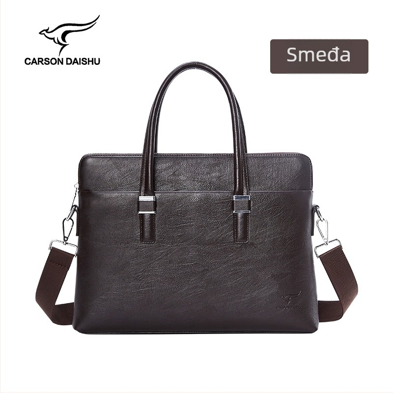 Poslovna crossbody torba od PU kože, pretinac za 14-inčni prijenosnik, vodootporna, model 9880