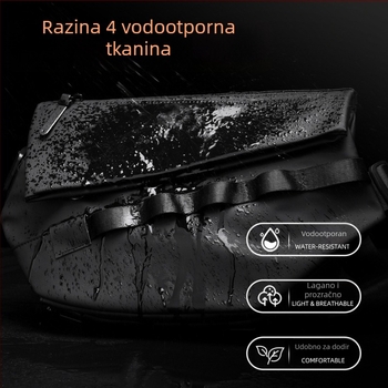 Muška crossbody torba, gradski minimalistizam, materijal: film, podstava: poliester, pogodna za pohranu