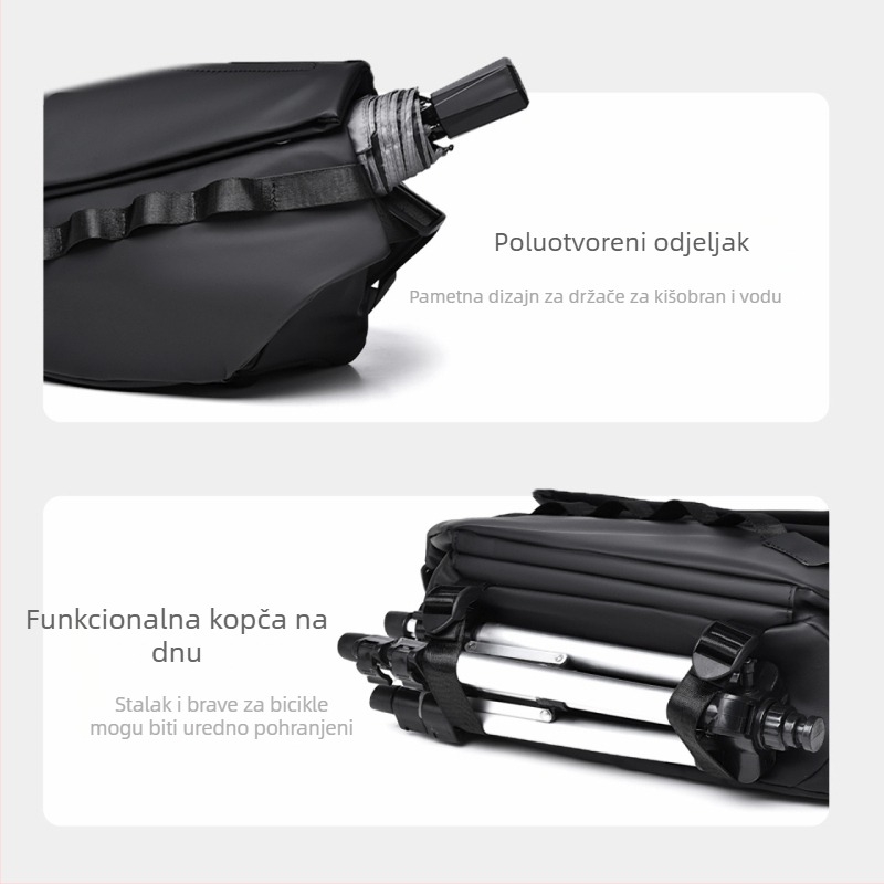 Muška crossbody torba, gradski minimalistizam, materijal: film, podstava: poliester, pogodna za pohranu