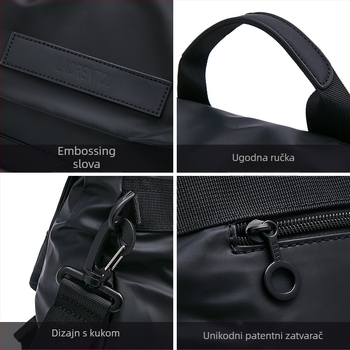 Muška crossbody torba – gradska jednostavnost, platno materijal, prozračna, jednobojni uzorak, unutrašnja podstava od tkanine
