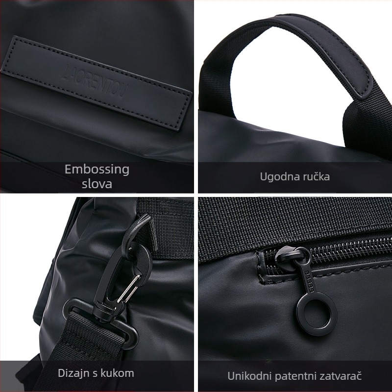 Muška crossbody torba – gradska jednostavnost, platno materijal, prozračna, jednobojni uzorak, unutrašnja podstava od tkanine