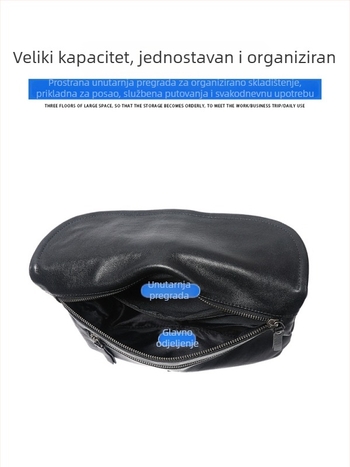 Muška torba preko ramena, prirodna koža, gornji sloj kravljeg kože, poliester podstava, ulični stil, Cafen kelvri