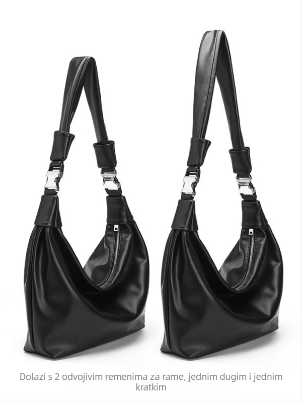 Muška crossbody torba od PU kože, gradski minimalistički stil, otporna na trošenje, zaštita od krađe, velik kapacitet, jednofarbni dizajn.