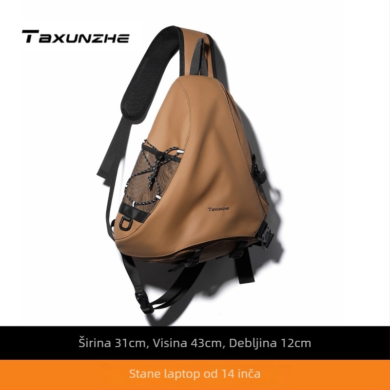 Muška cross-body torba za prsa od najlona, otporna na habanje, jednodijelni uzorak, poliester podstava