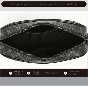 Muška crossbody torba od PU, karirani uzorak, poliesterova podstava, otporna na habanje, gradski minimalistički stil