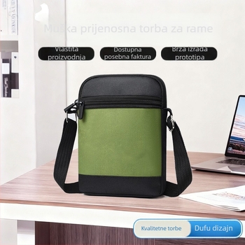 Muška crossbody torba od najlona za poslovne i putničke svrhe – ultra lagana, otporna na habanje, podstavljena poliesterom