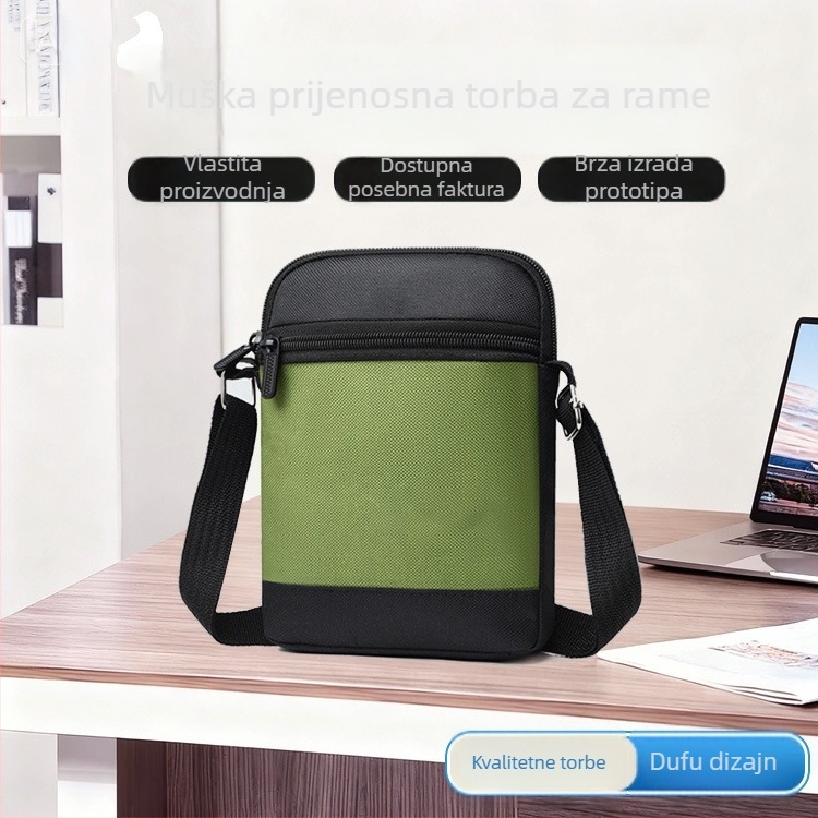 Muška crossbody torba od najlona za poslovne i putničke svrhe – ultra lagana, otporna na habanje, podstavljena poliesterom