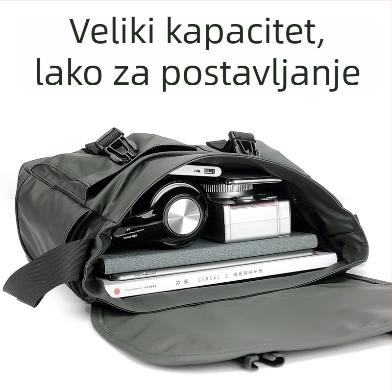 Muška torbica za rame Rocibinney, najlon, podstava od poliester, street trend, jednobojni uzorak