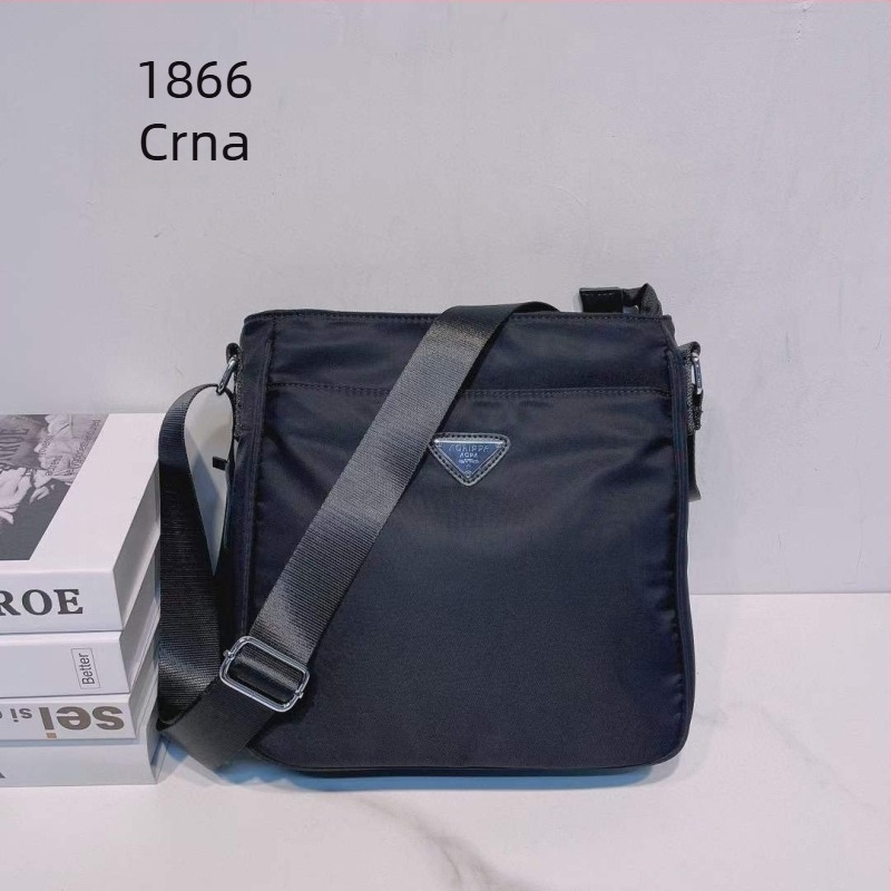 Muška crossbody torba - vodootporna Oxford tkanina, vertikalni kvadratni oblik, zatvaranje na zip, pogodno za 11-inčni laptop, unutarnji pretinci: zip pretinac, džep za telefon, ID