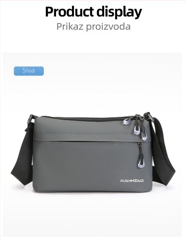 Muška crossbody torba – ulični stil, membranski materijal, vodootporna, kompatibilna s 8-inčnim prijenosnikom