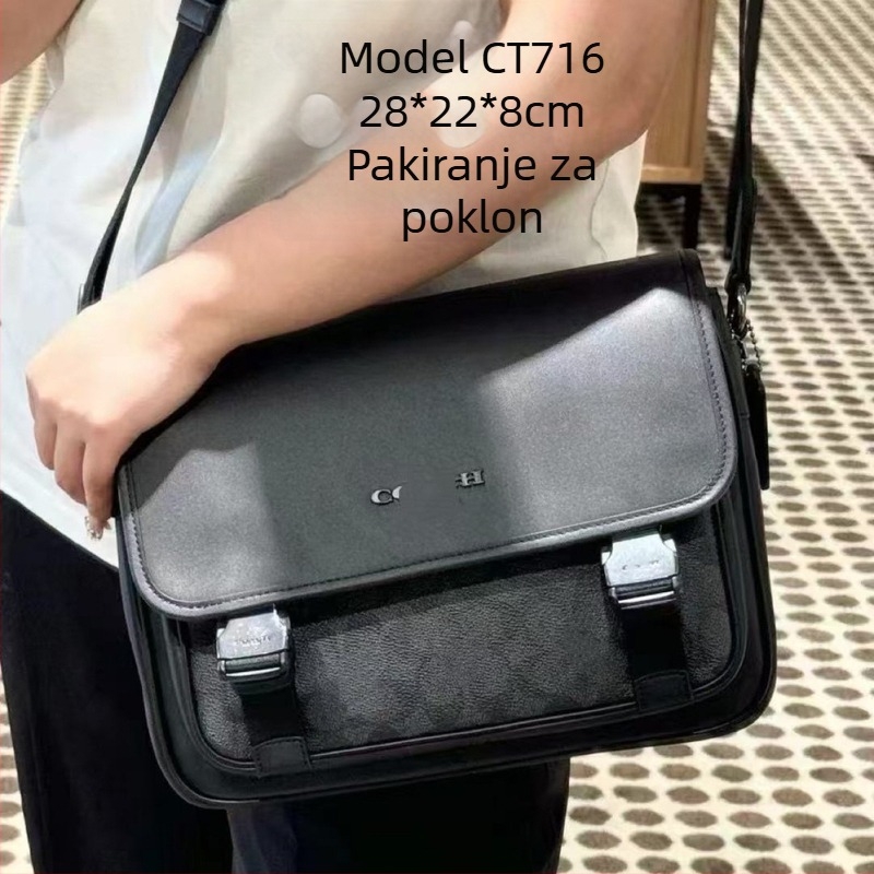 Muška crossbody torba od prave kože, velika kapaciteta, Messenger torba za poslovnu i svakodnevnu upotrebu