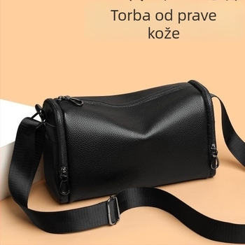 Muška kožna crossbody torba, koža prvog sloja goveđe kože, vodootporna i lagana, velika kapaciteta