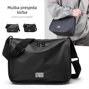 Muška crossbody torba za poslovna putovanja, najlon, vodootporna, jednobojna, podstava od poliester