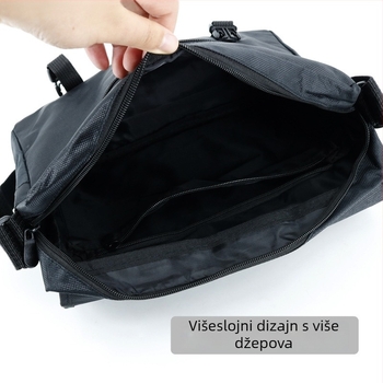 Muška torba preko ramena od Oxford tkanine, prozračna, ultra lagana, otporna na habanje, podstava od poliestera, jedne boje, pogodna za poslovna putovanja