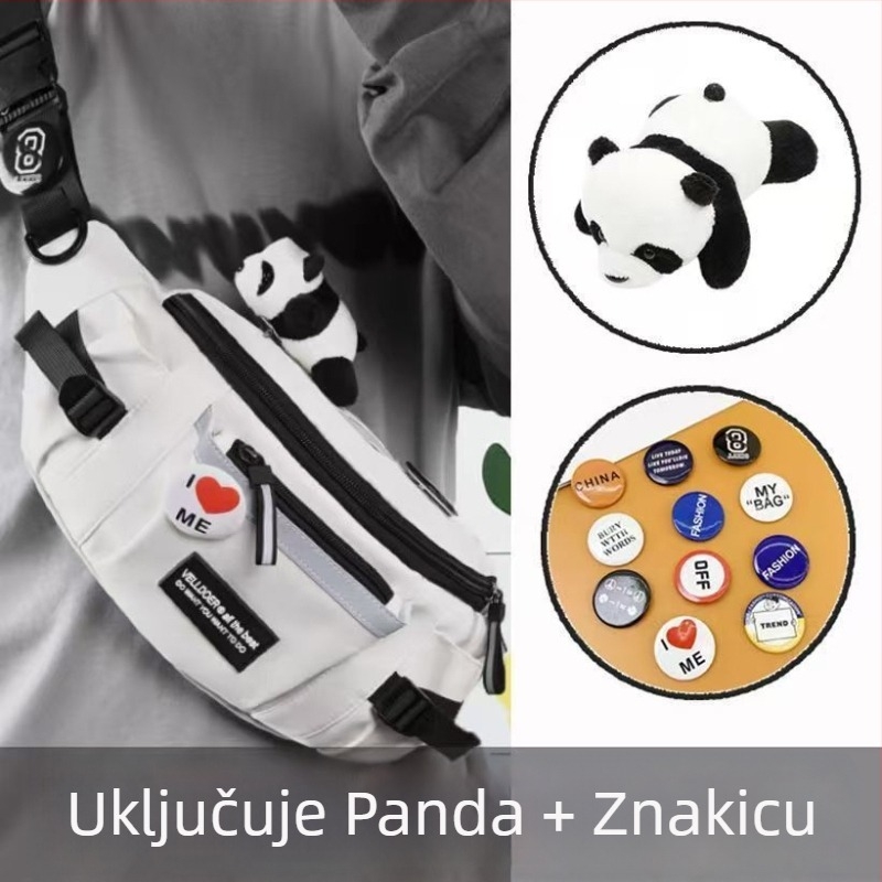 Muška crossbody torba – japanski Harajuku sport-werk stil, poliester, podstava od najlona, za putovanja