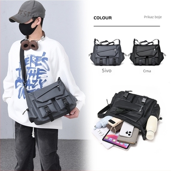 Muška torba preko ramena s crossbody remenom, lagana od Oxford platna, poliesterska podstava, unisex stil, proljeće 2025