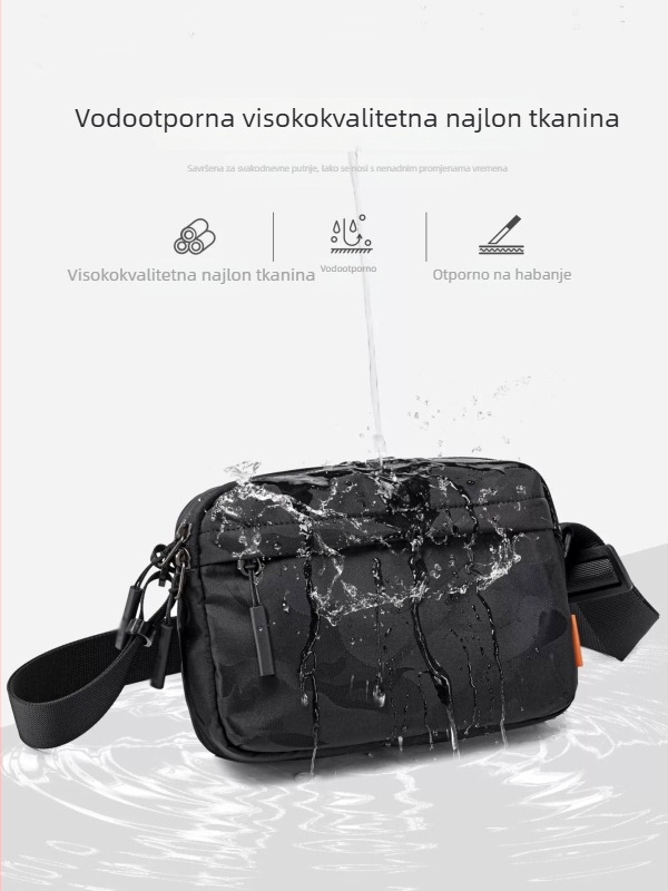 Muška crossbody torba — Najlon, Kamuflaža, Gradska jednostavnost, Poliester podstava, Zimska sezona 2025