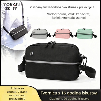 Višenamjenska torba za križni/rameni i struk – najlon, vodootporna, lagana, prozračna, reflektirajući noćni elementi