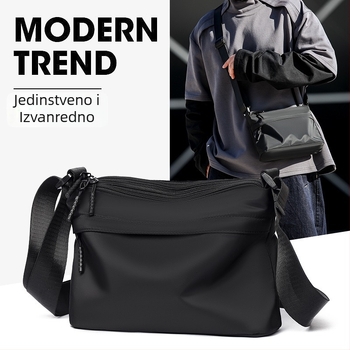 Muška crossbody torba – gradska jednostavnost, Oxford tkanina, vodootporna i otporna na habanje, pogodno za 8-inčni prijenosnik, jesen 2025