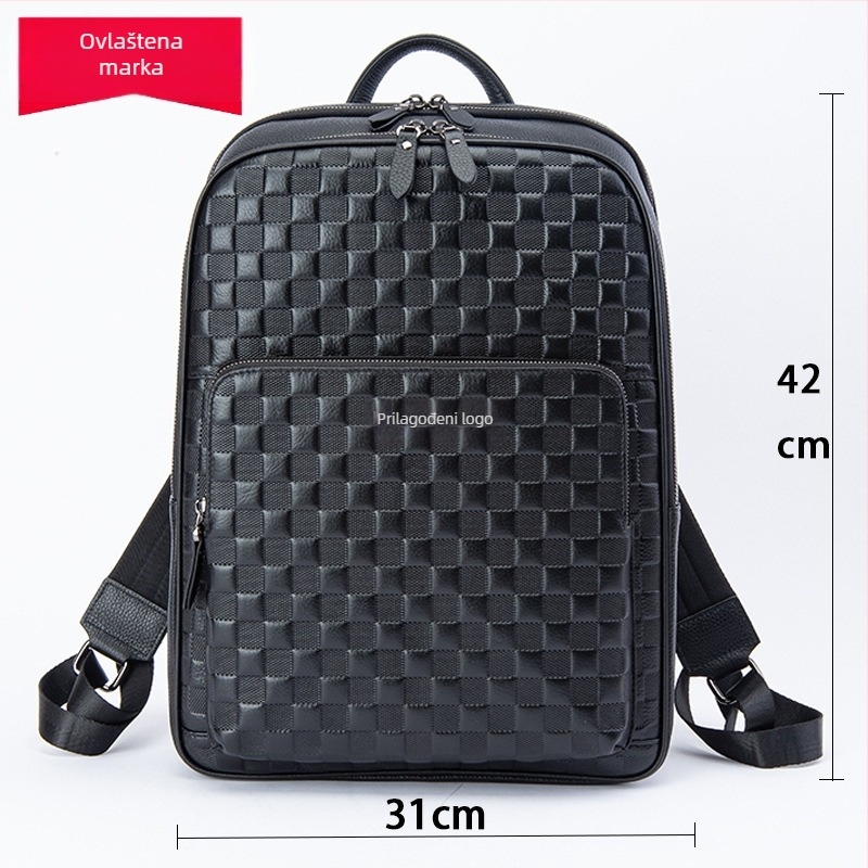 HEMR kožni poslovni ruksak, unisex, velika kapaciteta 20–35 L, koža prvog sloja krave, unutarnja najlonska podstava, zakrivljene naramenice, pogodan za poslovna putovanja
