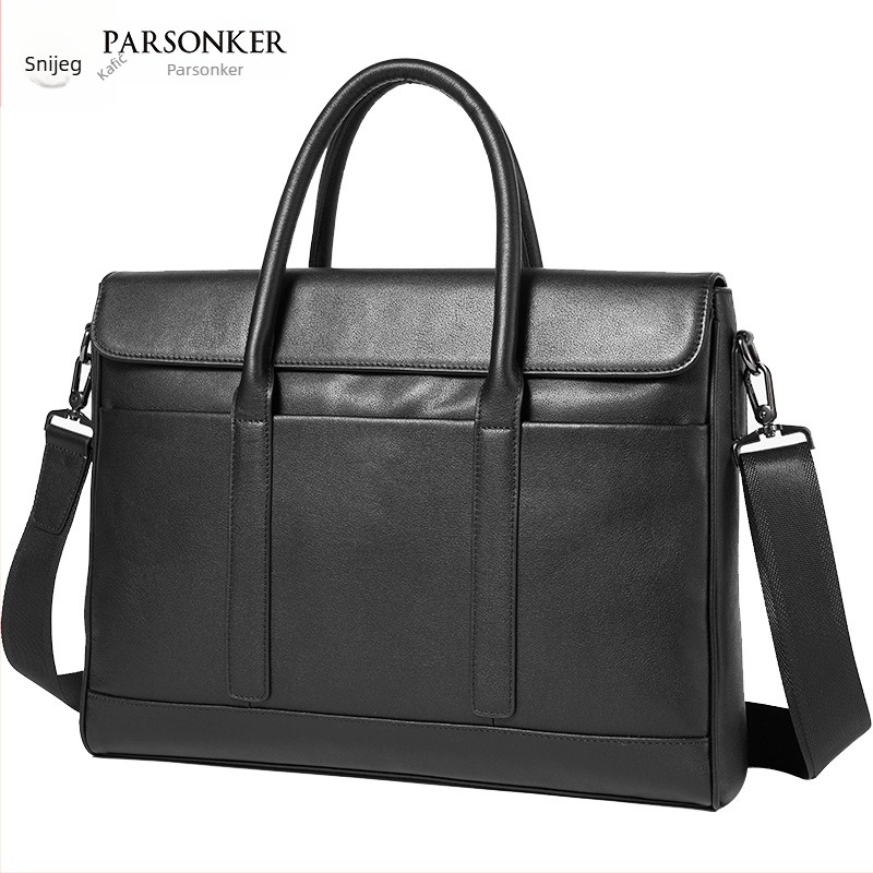 Muška kožna poslovna torba za prijenosno računalo, koža prvog sloja, otporna na habanje, proširiva, pogodna za poslovna putovanja