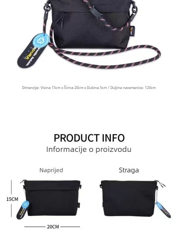 Muška crossbody torba – gradski stil, Oxford platno, prozračna podstava od poliester, proljeće 2025, svakodnevna upotreba