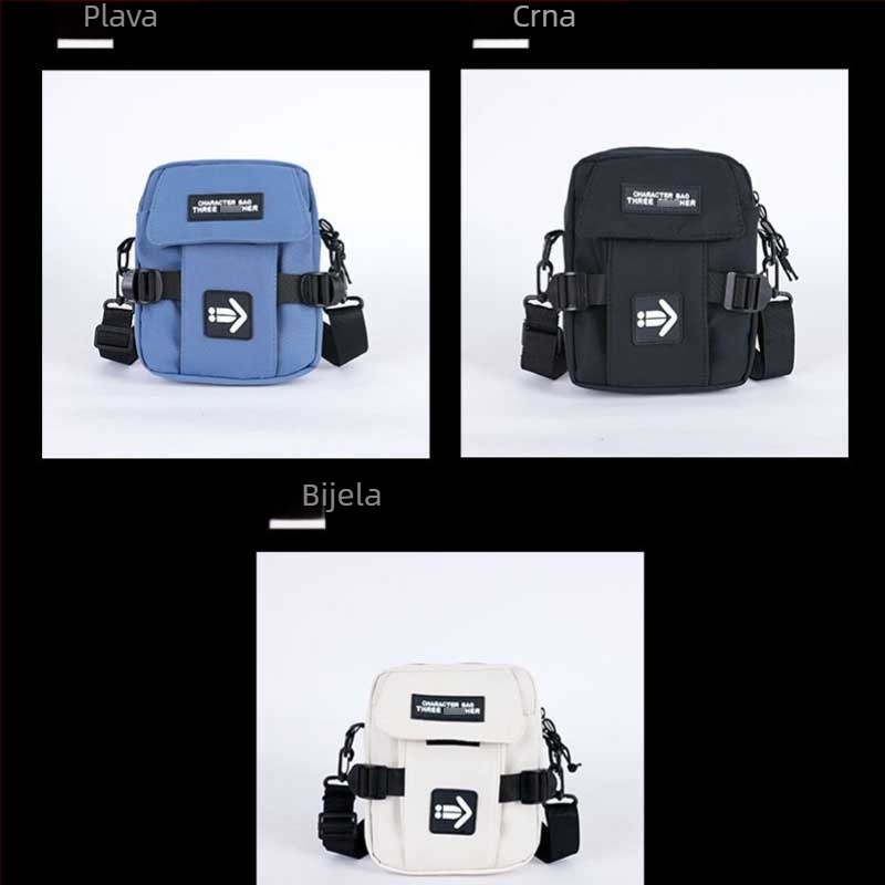 Muška crossbody torba s uličnim stilom, najlon materijal, geometrijski uzorak, podstava od poliestera, otpornost na habanje