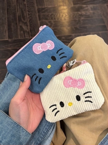Denim novčanik za kovanice s anime uzorom — ženski mini držač kartica, ultra lagan i kompaktan