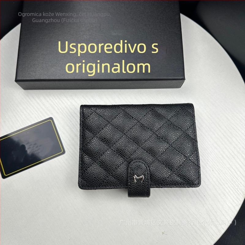Pravi kožni novčanik i držač za putovnicu, kviltirani dizajn, unisex, organizator kartica