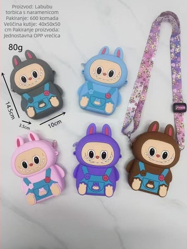 Silikonski novčanik za kovance s anime crtanim motivom, dječji stil, unisex, proljeće 2025 (Silikon; Anime i crtani; Dječji stil; Unisex; Proljeće 2025)