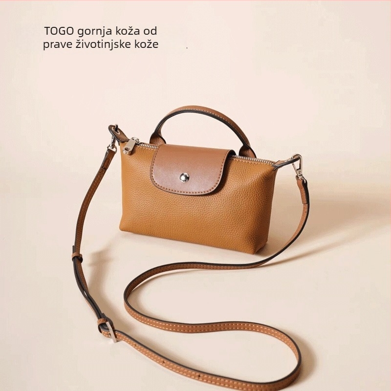 Ženska kožna torbica za telefon s naramenicom preko tijela, kvadratnog oblika, prava koža, gornji sloj teleće kože, višenamjenski novčanik