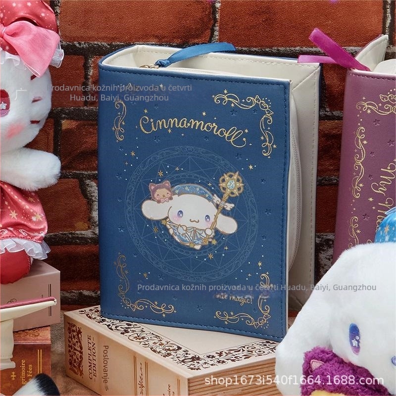 Torbica za šminku u obliku knjige s likovima Hello Kitty i My Melody, poliester materijal, zatvarač, vertikalni kvadratni oblik
