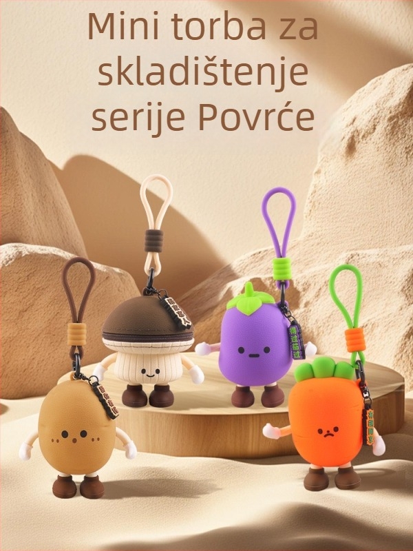 Silikonski novčanik za kovanice, Serija povrća, dječji crtani stil, unisex, otporan na habanje i pogodan za pohranu