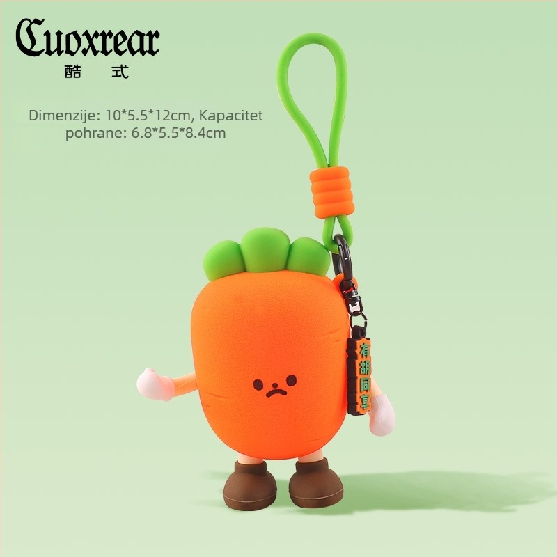 Silikonski novčanik za kovanice, Serija povrća, dječji crtani stil, unisex, otporan na habanje i pogodan za pohranu